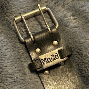 Mudd Faux Black Leather Studded Hole Waist Belt Silver Toned Size Small